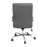 English Elm Commercial Grade High Back LeatherSoft Executive Swivel Office Chair with Chrome Frame and Arms