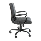 English Elm Commercial Grade Mid-Back LeatherSoft Executive Swivel Office Chair with Frame and Arms