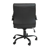 English Elm Commercial Grade Mid-Back LeatherSoft Executive Swivel Office Chair with Frame and Arms