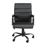 English Elm Commercial Grade Mid-Back LeatherSoft Executive Swivel Office Chair with Frame and Arms