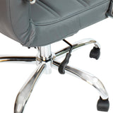 English Elm Commercial Grade Mid-Back LeatherSoft Executive Swivel Office Chair with Chrome Frame and Arms