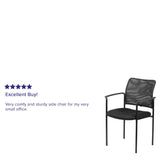 English Elm Commercial Grade Comfort Mesh Stackable Steel Side Chair with Arms