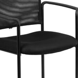 English Elm Commercial Grade Comfort Mesh Stackable Steel Side Chair with Arms