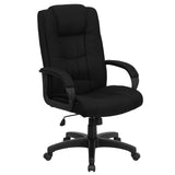 English Elm Commercial Grade High Back Executive Swivel Office Chair with Arms