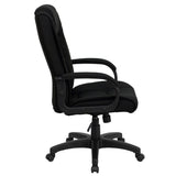 English Elm Commercial Grade High Back Executive Swivel Office Chair with Arms