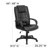 English Elm Commercial Grade High Back Executive Swivel Office Chair with Arms