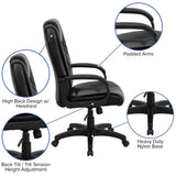 English Elm Commercial Grade High Back Executive Swivel Office Chair with Arms