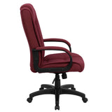 English Elm Commercial Grade High Back Executive Swivel Office Chair with Arms