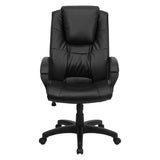 English Elm Commercial Grade High Back LeatherSoft Executive Swivel Office Chair with Oversized Headrest and Arms