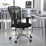 Commercial Grade Mid-Back Mesh Contemporary Swivel Task Office Chair with Chrome Base and Adjustable Arms