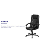 English Elm Commercial Grade High Back LeatherSoft Executive Swivel Office Chair with Arms