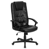 English Elm Commercial Grade High Back LeatherSoft Executive Swivel Office Chair with Arms