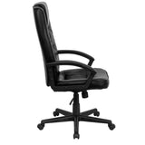 English Elm Commercial Grade High Back LeatherSoft Executive Swivel Office Chair with Arms