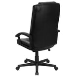 English Elm Commercial Grade High Back LeatherSoft Executive Swivel Office Chair with Arms