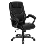 English Elm Commercial Grade High Back LeatherSoft Executive Swivel Ergonomic Office Chair with Arms