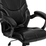 English Elm Commercial Grade High Back LeatherSoft Executive Swivel Ergonomic Office Chair with Arms