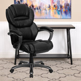 English Elm Commercial Grade High Back LeatherSoft Executive Swivel Ergonomic Office Chair with Arms