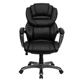 English Elm Commercial Grade High Back LeatherSoft Executive Swivel Ergonomic Office Chair with Arms