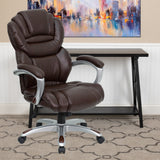 English Elm Commercial Grade High Back LeatherSoft Executive Swivel Ergonomic Office Chair with Arms