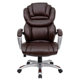 English Elm Commercial Grade High Back LeatherSoft Executive Swivel Ergonomic Office Chair with Arms