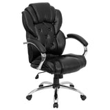 English Elm Commercial Grade High Back Transitional Style LeatherSoft Executive Swivel Office Chair with Arms