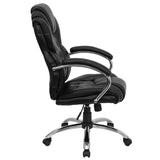 English Elm Commercial Grade High Back Transitional Style LeatherSoft Executive Swivel Office Chair with Arms