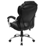 English Elm Commercial Grade High Back Transitional Style LeatherSoft Executive Swivel Office Chair with Arms