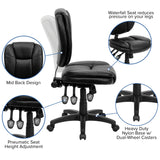 English Elm Commercial Grade Mid-Back Multifunction Swivel Ergonomic Task Office Chair with Pillow Top Cushioning