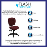 English Elm Commercial Grade Mid-Back Multifunction Swivel Ergonomic Task Office Chair with Pillow Top Cushioning