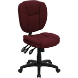 English Elm Commercial Grade Mid-Back Multifunction Swivel Ergonomic Task Office Chair with Pillow Top Cushioning