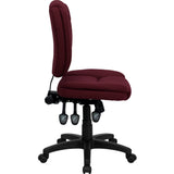 English Elm Commercial Grade Mid-Back Multifunction Swivel Ergonomic Task Office Chair with Pillow Top Cushioning