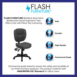 English Elm Commercial Grade Mid-Back Multifunction Swivel Ergonomic Task Office Chair with Pillow Top Cushioning