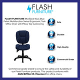 English Elm Commercial Grade Mid-Back Multifunction Swivel Ergonomic Task Office Chair with Pillow Top Cushioning