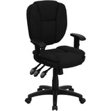 English Elm Commercial Grade Mid-Back Multifunction Swivel Ergonomic Task Office Chair with Pillow Top Cushioning and Arms