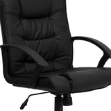 English Elm Commercial Grade Mid-Back LeatherSoft Swivel Task Office Chair with Arms