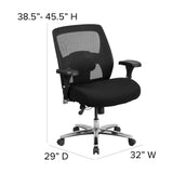 English Elm Commercial Grade Series 24/7 Intensive Use Big & Tall 500 lb. Rated Mesh Executive Ergonomic Office Chair with Ratchet Back