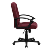 English Elm Commercial Grade Mid-Back Fabric Executive Swivel Office Chair with Nylon Arms