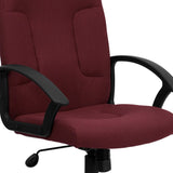 English Elm Commercial Grade Mid-Back Fabric Executive Swivel Office Chair with Nylon Arms