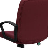 English Elm Commercial Grade Mid-Back Fabric Executive Swivel Office Chair with Nylon Arms