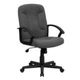 English Elm Commercial Grade Mid-Back Fabric Executive Swivel Office Chair with Nylon Arms