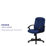 English Elm Commercial Grade Mid-Back Fabric Executive Swivel Office Chair with Nylon Arms