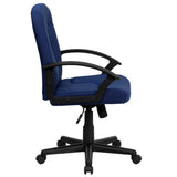 English Elm Commercial Grade Mid-Back Fabric Executive Swivel Office Chair with Nylon Arms