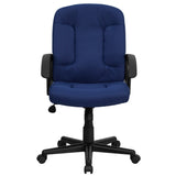 English Elm Commercial Grade Mid-Back Fabric Executive Swivel Office Chair with Nylon Arms