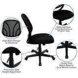 English Elm Commercial Grade Y-GO Office Chair Mid-Back Mesh Swivel Task Office Chair