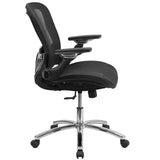 English Elm Commercial Grade Mid-Back Transparent Mesh Executive Swivel Ergonomic Office Chair with Synchro-Tilt & Height Adjustable Flip-Up Arms