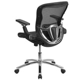 English Elm Commercial Grade Mid-Back Transparent Mesh Executive Swivel Ergonomic Office Chair with Synchro-Tilt & Height Adjustable Flip-Up Arms