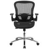 English Elm Commercial Grade Mid-Back Transparent Mesh Executive Swivel Ergonomic Office Chair with Synchro-Tilt & Height Adjustable Flip-Up Arms