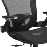 English Elm Commercial Grade Mid-Back Transparent Mesh Executive Swivel Ergonomic Office Chair with Synchro-Tilt & Height Adjustable Flip-Up Arms