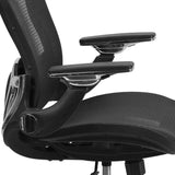 English Elm Commercial Grade Mid-Back Transparent Mesh Executive Swivel Ergonomic Office Chair with Synchro-Tilt & Height Adjustable Flip-Up Arms