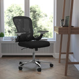 English Elm Commercial Grade Mid-Back Mesh Executive Swivel Ergonomic Office Chair with Height Adjustable Flip-Up Arms